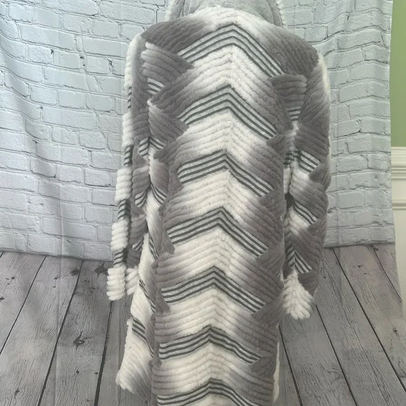 Faux Fur Jacket by Bodan Gray and White